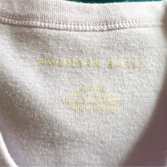 American Eagle | Peace Sign Embroidered Graphic Baby Tee - Picture 4 of 5